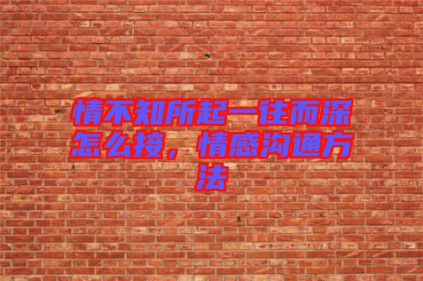 情不知所起一往而深怎么接，情感溝通方法
