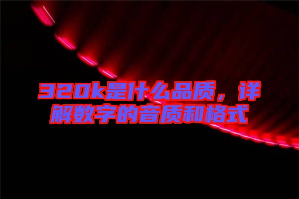 320k是什么品質(zhì)，詳解數(shù)字的音質(zhì)和格式
