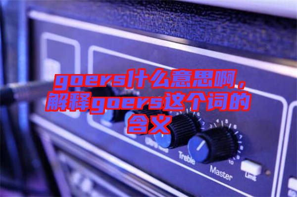 goers什么意思啊，解釋goers這個詞的含義