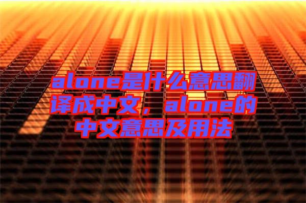 alone是什么意思翻譯成中文，alone的中文意思及用法