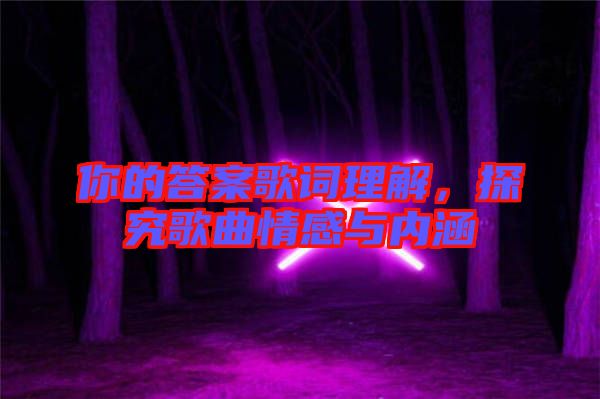 你的答案歌詞理解，探究歌曲情感與內(nèi)涵