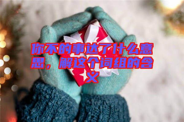 你不的事達(dá)了什么意思，解這個詞組的含義