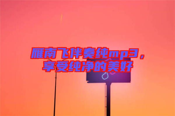 雁南飛伴奏純mp3，享受純凈的美好