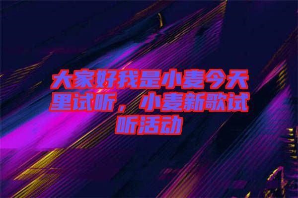 大家好我是小麥今天里試聽，小麥新歌試聽活動