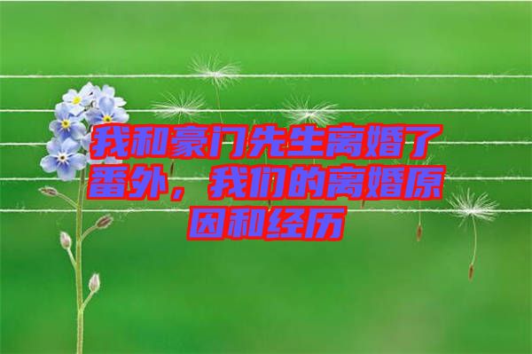 我和豪門先生離婚了番外，我們的離婚原因和經(jīng)歷