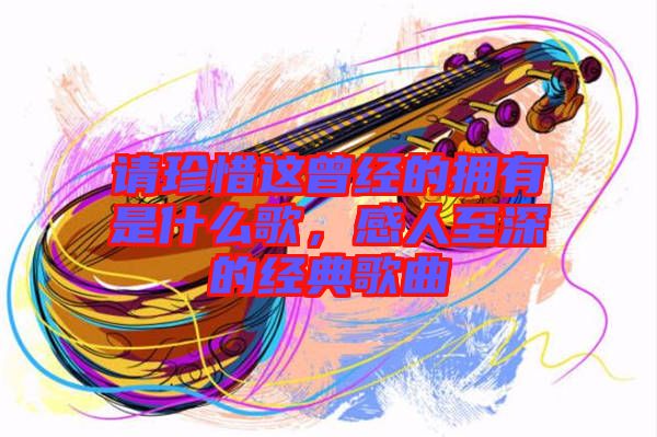 請珍惜這曾經(jīng)的擁有是什么歌，感人至深的經(jīng)典歌曲