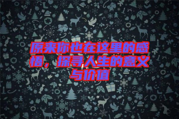 原來你也在這里的感悟，探尋人生的意義與價(jià)值