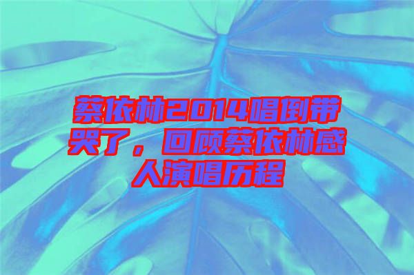 蔡依林2014唱倒帶哭了，回顧蔡依林感人演唱?dú)v程