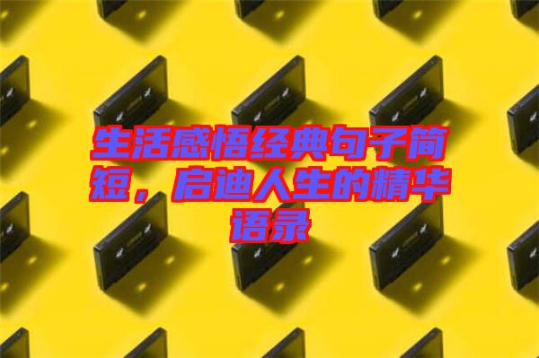 生活感悟經典句子簡短，啟迪人生的精華語錄
