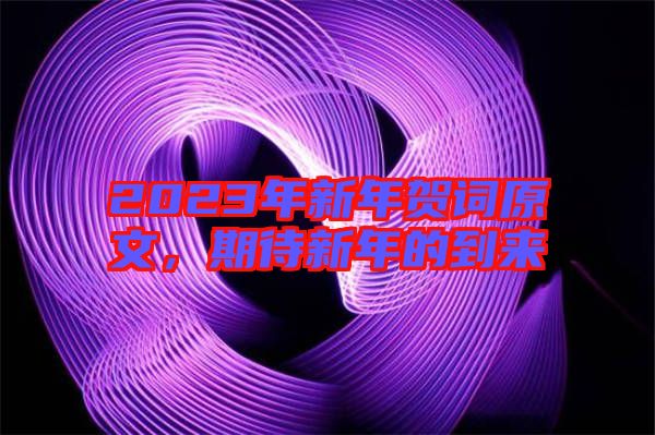 2023年新年賀詞原文，期待新年的到來
