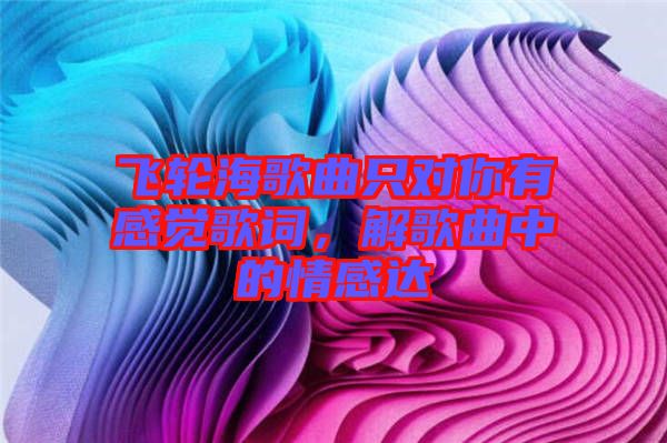 飛輪海歌曲只對你有感覺歌詞，解歌曲中的情感達(dá)