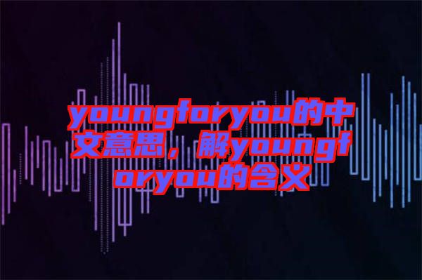 youngforyou的中文意思，解youngforyou的含義
