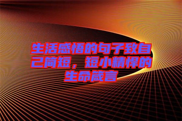 生活感悟的句子致自己簡短，短小精悍的生命箴言