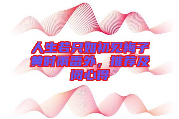 人生若只如初見梅子黃時(shí)雨番外，推薦及閱心得