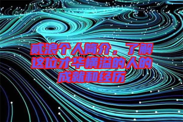 貳浪個人簡介，了解這位才華橫溢的人的成就和經(jīng)歷