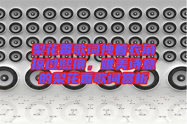 梨花香歌詞拽著衣角掠過熙攘，唯美詩意的梨花香歌詞賞析