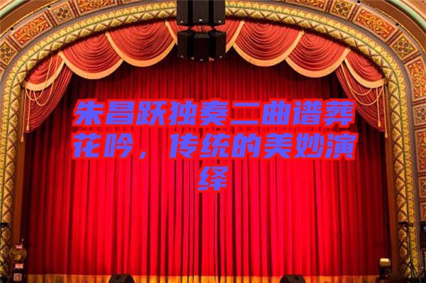 朱昌躍獨奏二曲譜葬花吟，傳統(tǒng)的美妙演繹