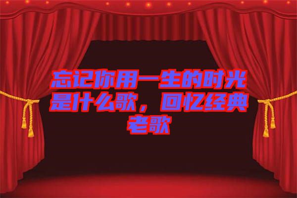 忘記你用一生的時光是什么歌，回憶經(jīng)典老歌