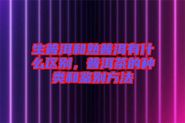 生普洱和熟普洱有什么區(qū)別，普洱茶的種類和鑒別方法