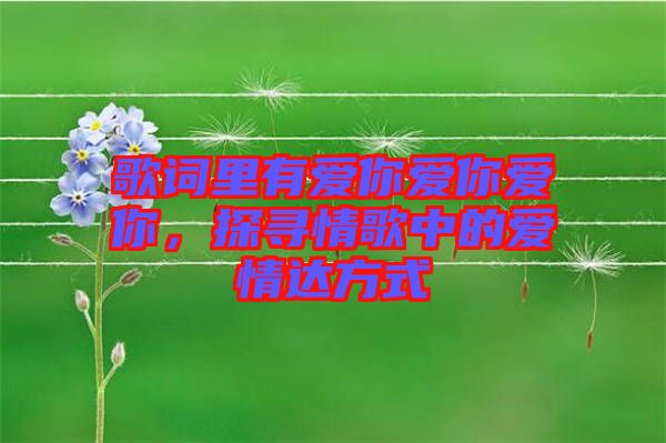 歌詞里有愛你愛你愛你，探尋情歌中的愛情達(dá)方式