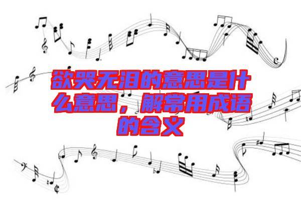 欲哭無淚的意思是什么意思，解常用成語的含義