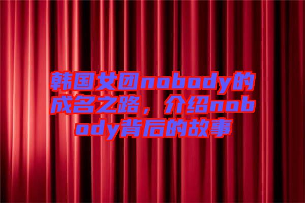 韓國女團nobody的成名之路，介紹nobody背后的故事
