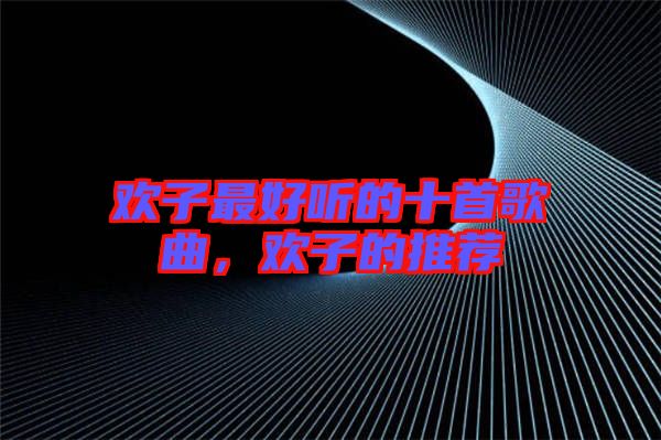 歡子最好聽的十首歌曲，歡子的推薦