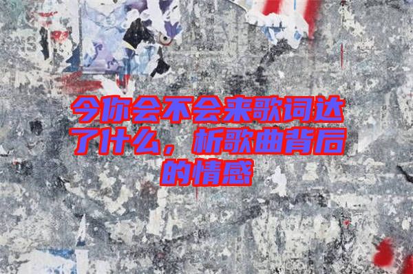 今你會(huì)不會(huì)來歌詞達(dá)了什么，析歌曲背后的情感