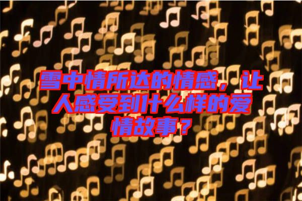 雪中情所達(dá)的情感，讓人感受到什么樣的愛情故事？