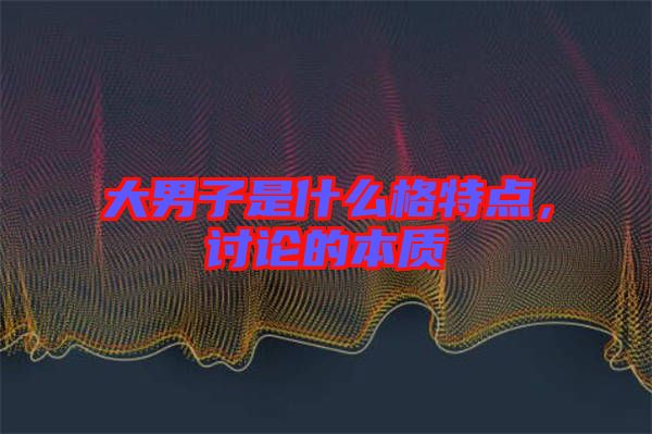 大男子是什么格特點(diǎn)，討論的本質(zhì)