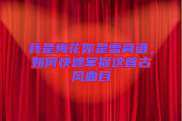 我是梅花你是雪簡(jiǎn)譜，如何快速掌握這首古風(fēng)曲目