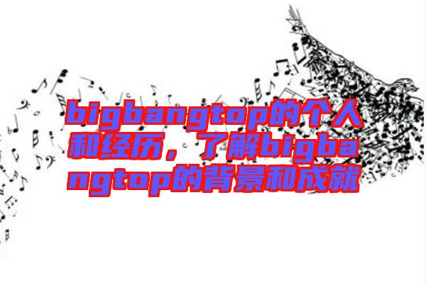 bigbangtop的個人和經歷，了解bigbangtop的背景和成就
