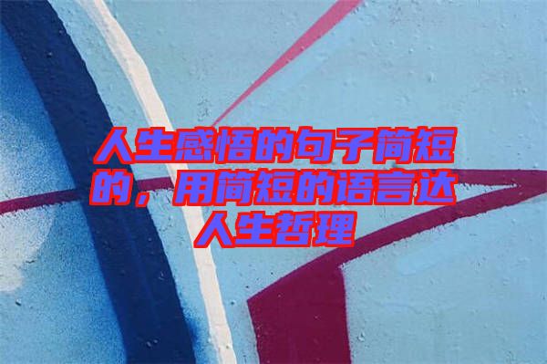 人生感悟的句子簡短的，用簡短的語言達人生哲理