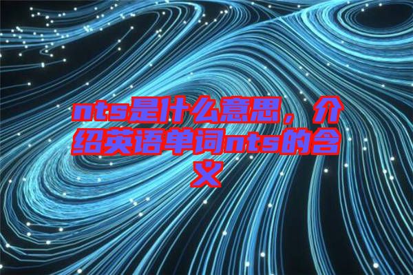 nts是什么意思，介紹英語單詞nts的含義