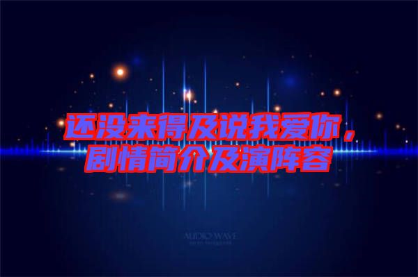 還沒來得及說我愛你，劇情簡介及演陣容