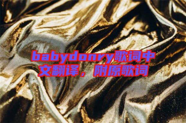 babydonry歌詞中文翻譯，附原歌詞