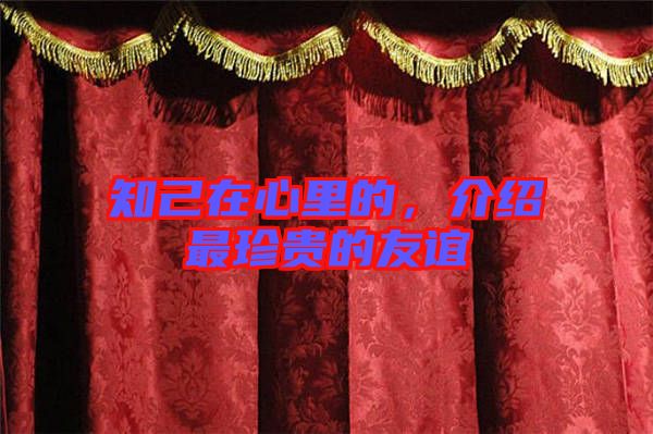 知己在心里的，介紹最珍貴的友誼