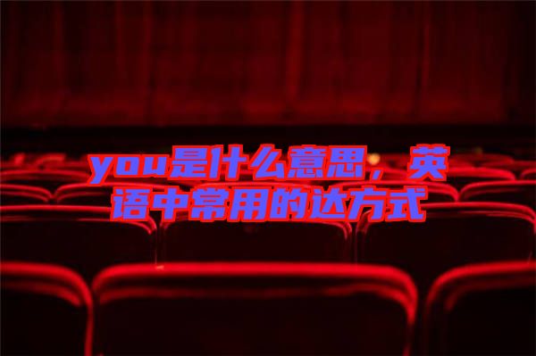 you是什么意思，英語中常用的達(dá)方式