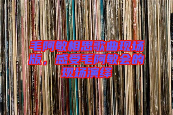 毛阿敏相思歌曲現(xiàn)場版，感受毛阿敏會的現(xiàn)場演繹