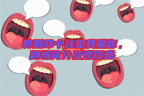 韓劇命中注定我愛你，劇情簡介及觀后感
