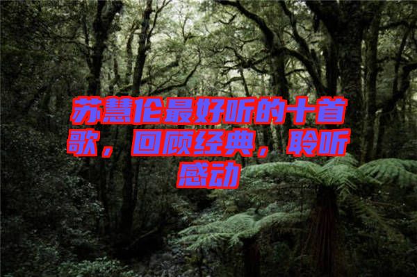 蘇慧倫最好聽的十首歌，回顧經(jīng)典，聆聽感動