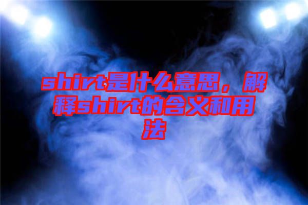 shirt是什么意思，解釋shirt的含義和用法