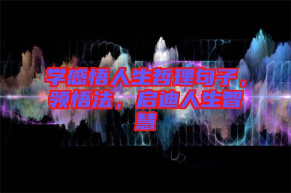 學(xué)感悟人生哲理句子，領(lǐng)悟法，啟迪人生智慧