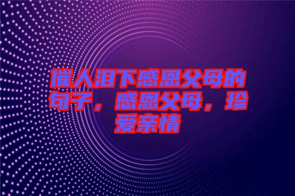 催人淚下感恩父母的句子，感恩父母，珍愛親情