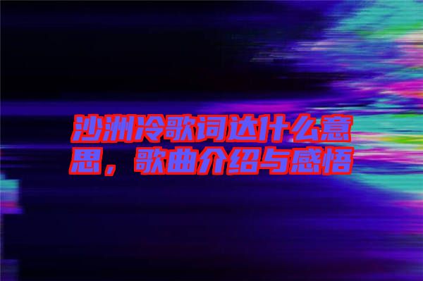 沙洲冷歌詞達(dá)什么意思，歌曲介紹與感悟