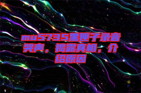 mu5735黑匣子錄音哭聲，揭露真相，介紹原因