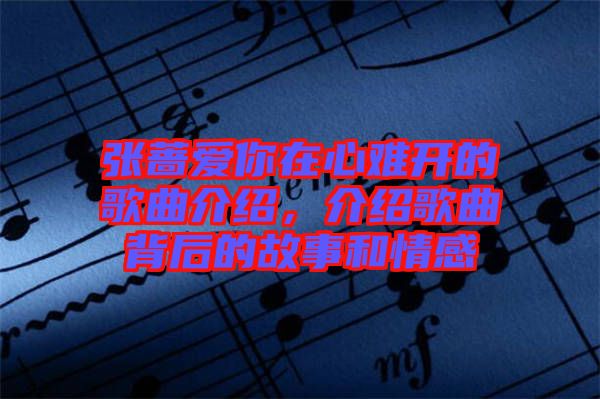 張薔愛你在心難開的歌曲介紹，介紹歌曲背后的故事和情感