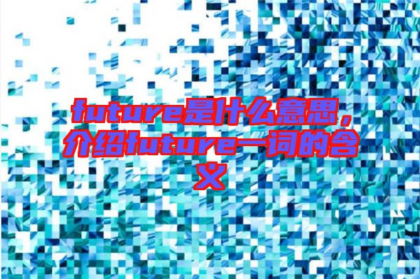 future是什么意思，介紹future一詞的含義