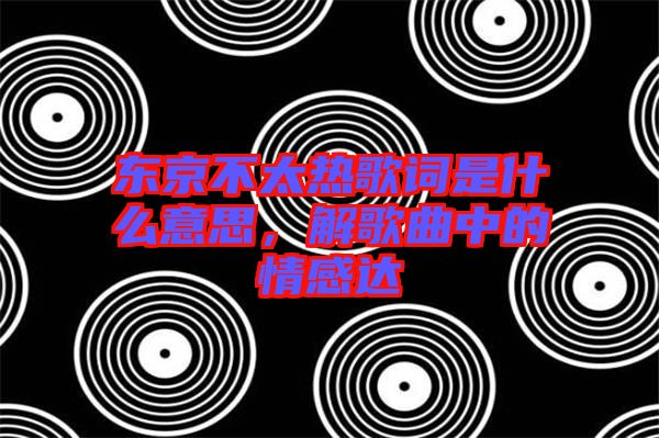 東京不太熱歌詞是什么意思，解歌曲中的情感達