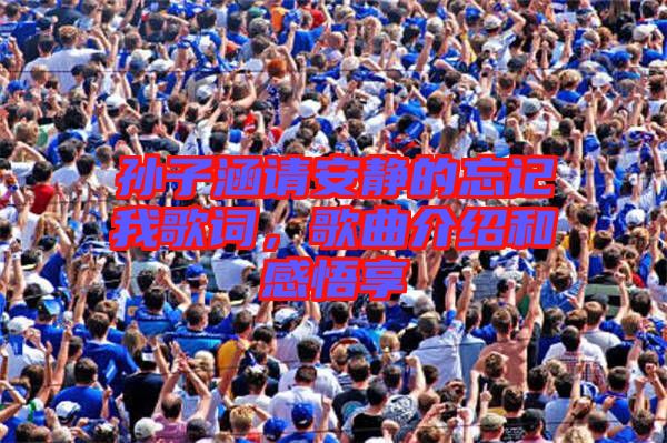 孫子涵請安靜的忘記我歌詞，歌曲介紹和感悟享
